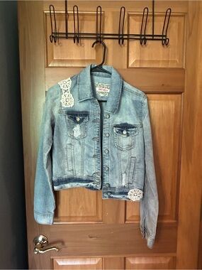 Hot Kiss Light Blue Denim Jacket with White Label Detail
